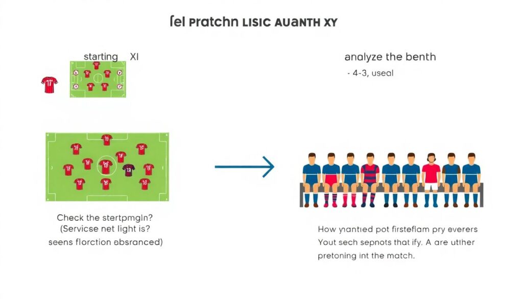 Сравнение состава на матч: стартовый состав против запасных - иллюстрация