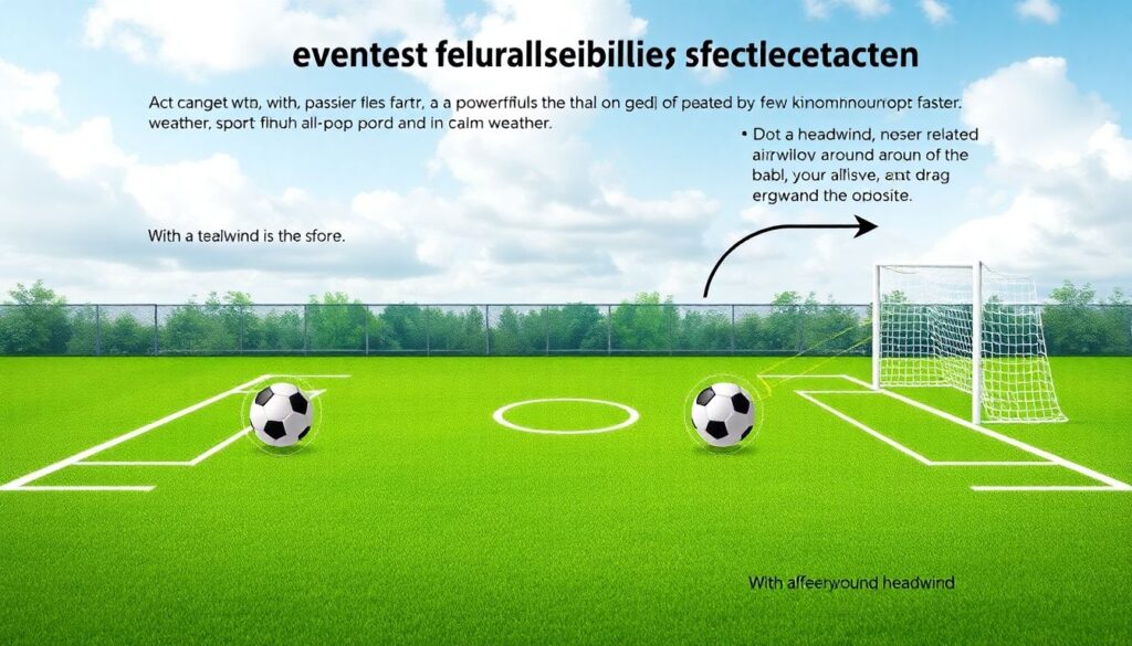 Погода на стадионе и влияние на скорость полета мяча - иллюстрация