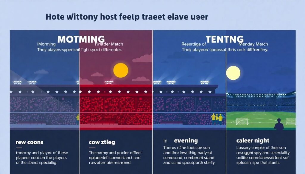 Погода на стадионе в разные периоды дня и их влияние - иллюстрация